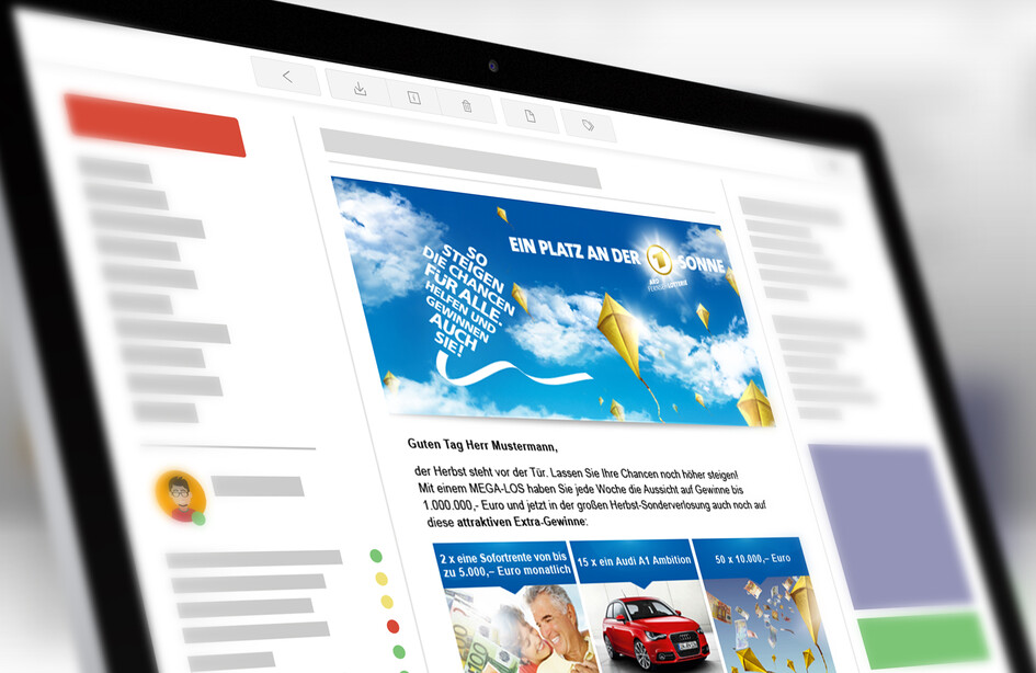 Newsletter für die ARD Fernsehlotterie