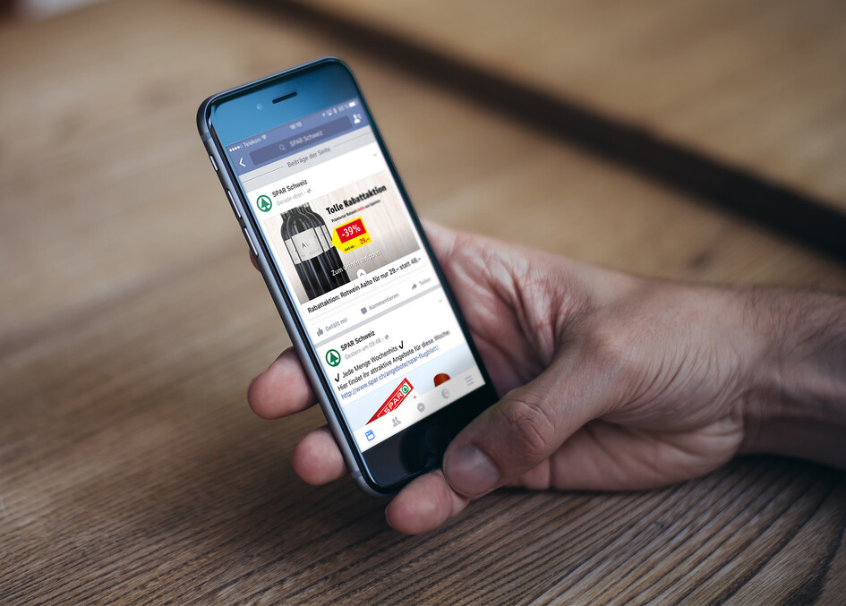 Startansicht einer Facebook Canvas-Ad in der mobilen Facebook-App