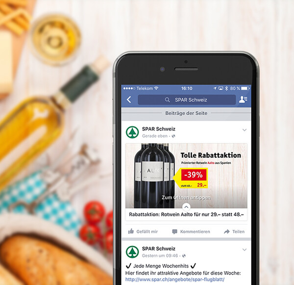 Facebook Canvas Ad-Konzept für SPAR Schweiz