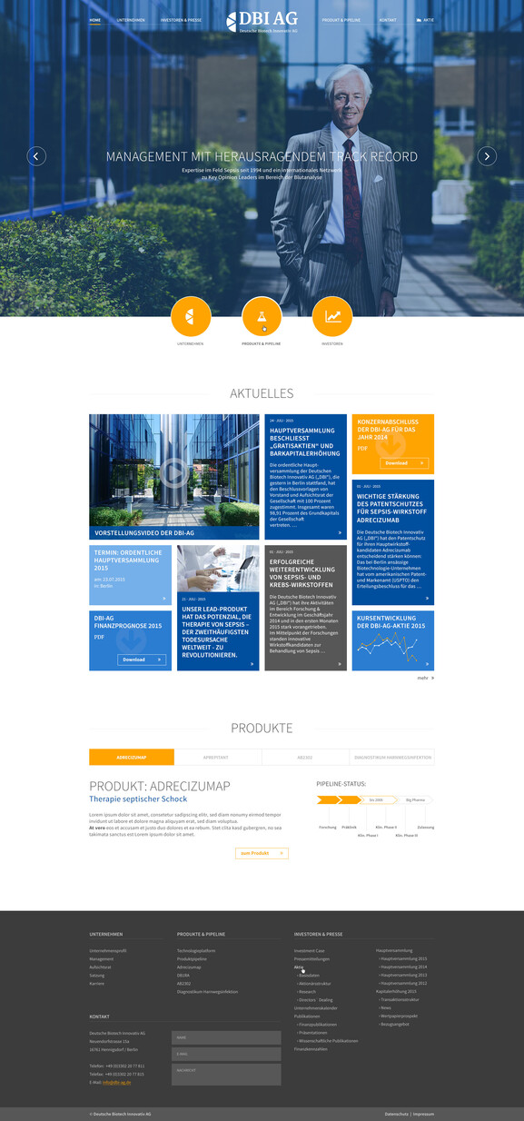 Startseite der DBI AG