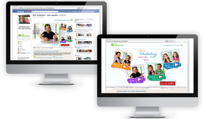 SOS Kinderdorf Schulanfang Webseite+Facebook