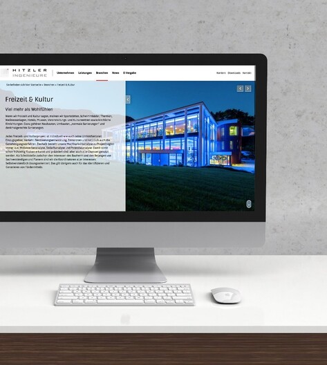 Branchen der HITZLER INGENIEURE – Fullscreen-Design