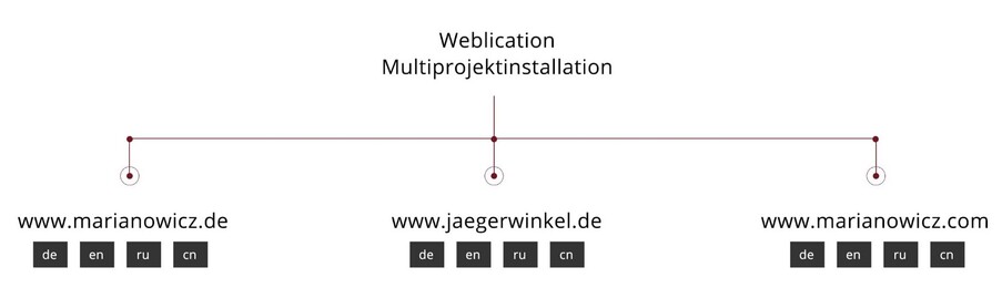 Schaubild der Multiprojektinstallation