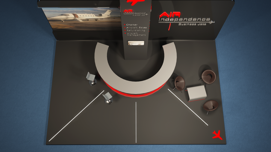 Messestandkonzeption und -visualisierung für Air Independence