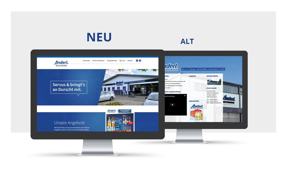 Alte und neue Website im Vergleich