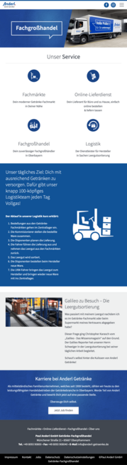 Website auf Desktop