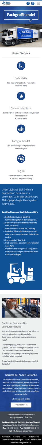 Website auf Desktop