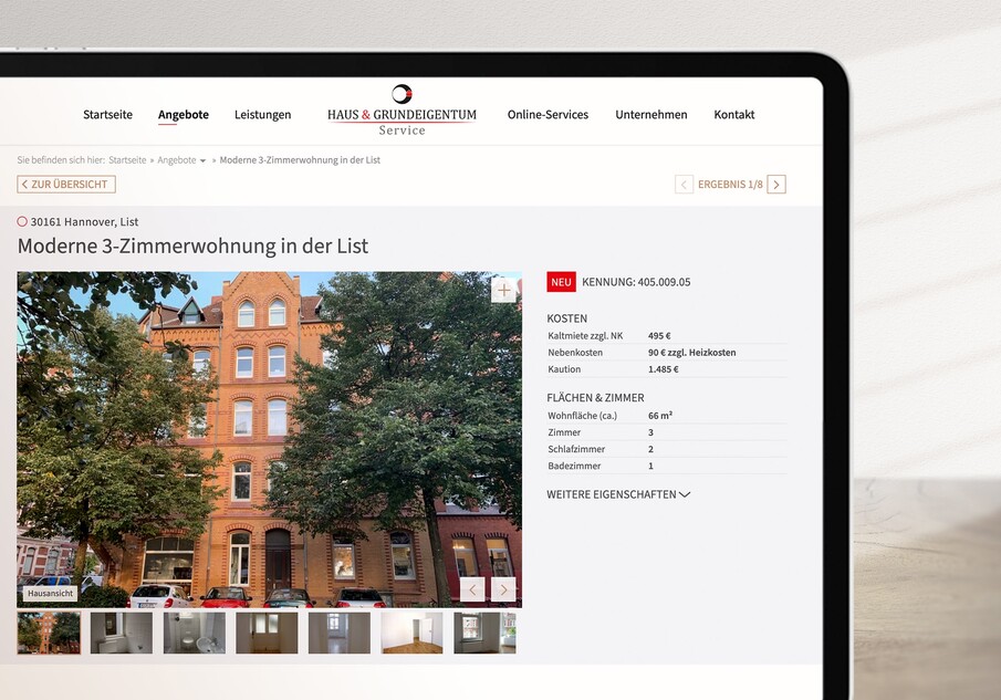 Besonderheiten bei Makler-Websites