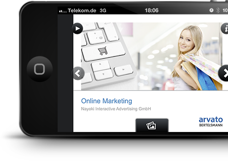 Arvato Showroom auf dem Iphone