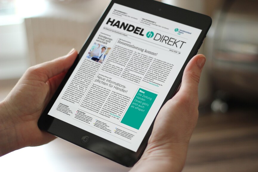 Neu ist auch der Handel direkt e-Paper auf mobilen Geräten