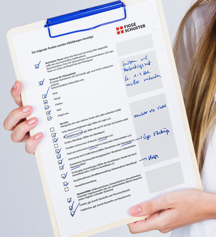Eine Checkliste für das Shooting erleichtert allen Beteiligten den Überblick