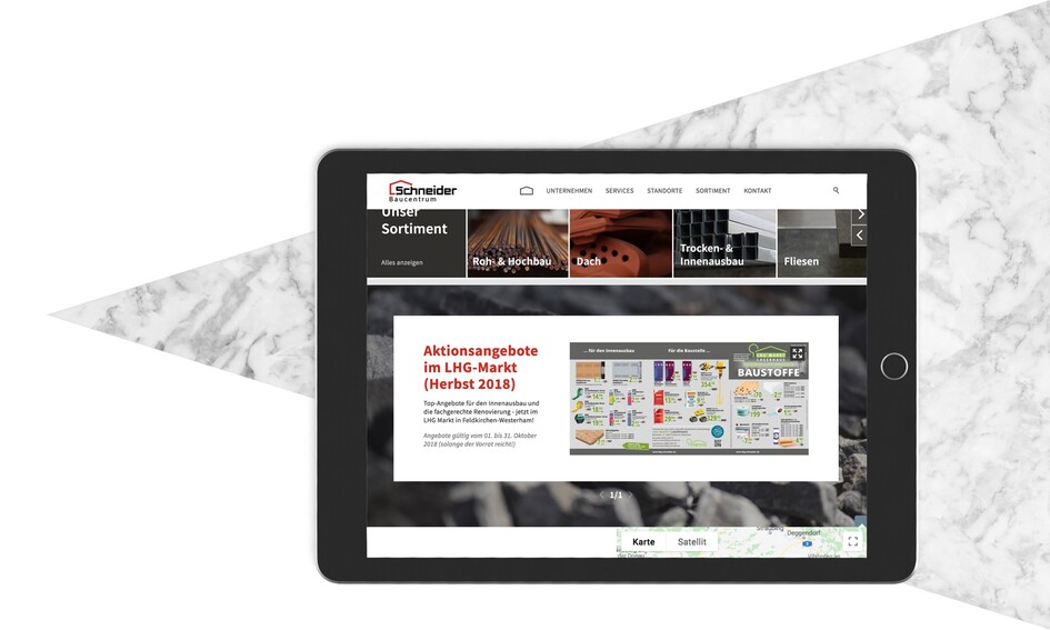 Angebot-Präsentation auf der neuen Website