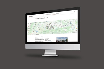 Standorte auf der Webseite Schneider Baucentrum