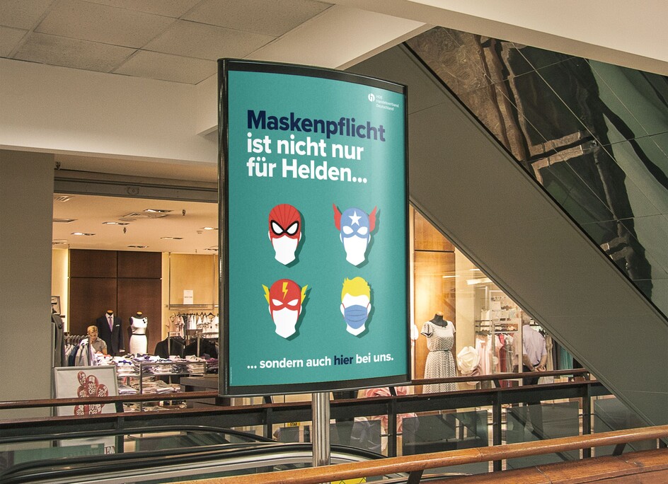 Motiv "Maskenpflicht nicht nur für Helden"
